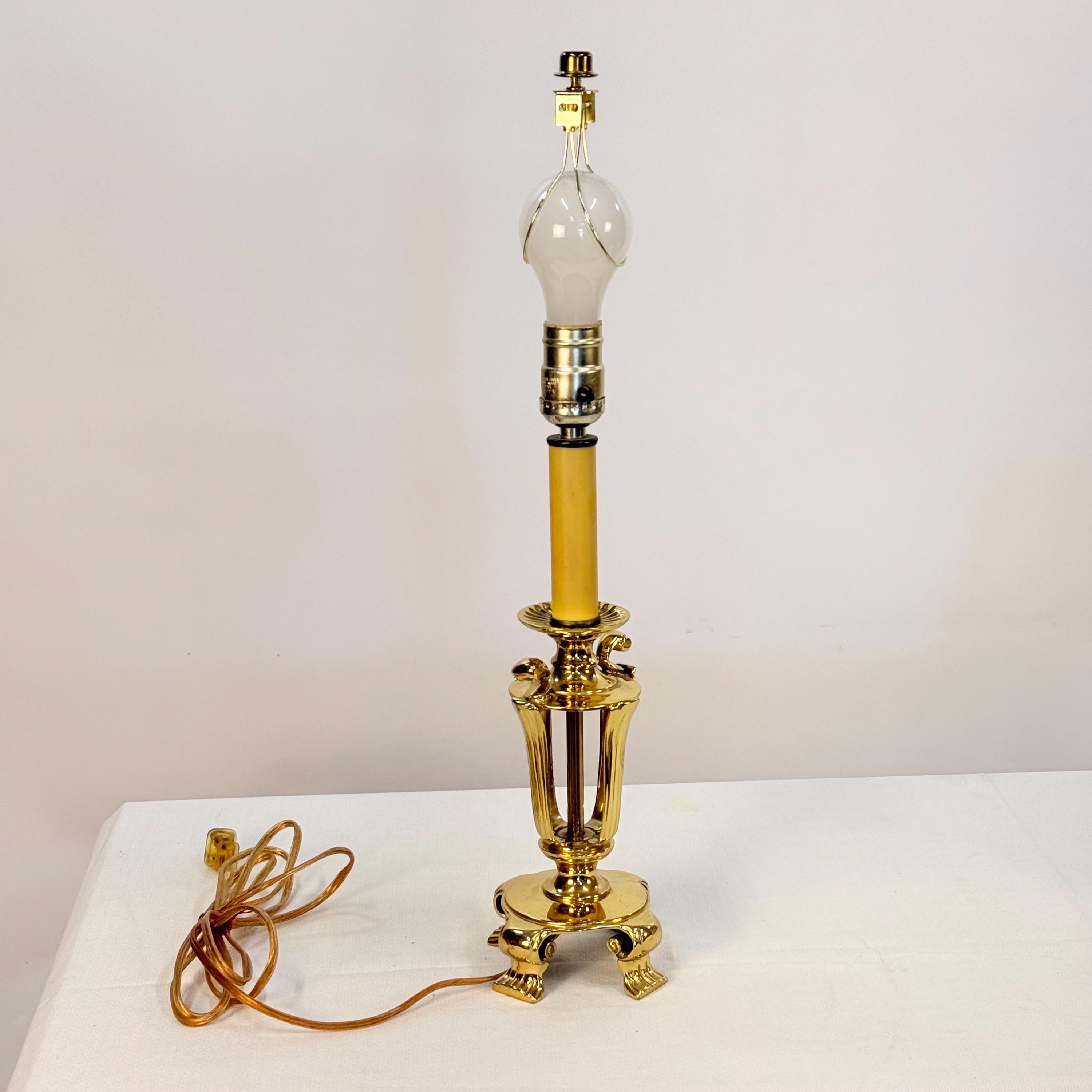 Fancy Brass Candlestick Lamp