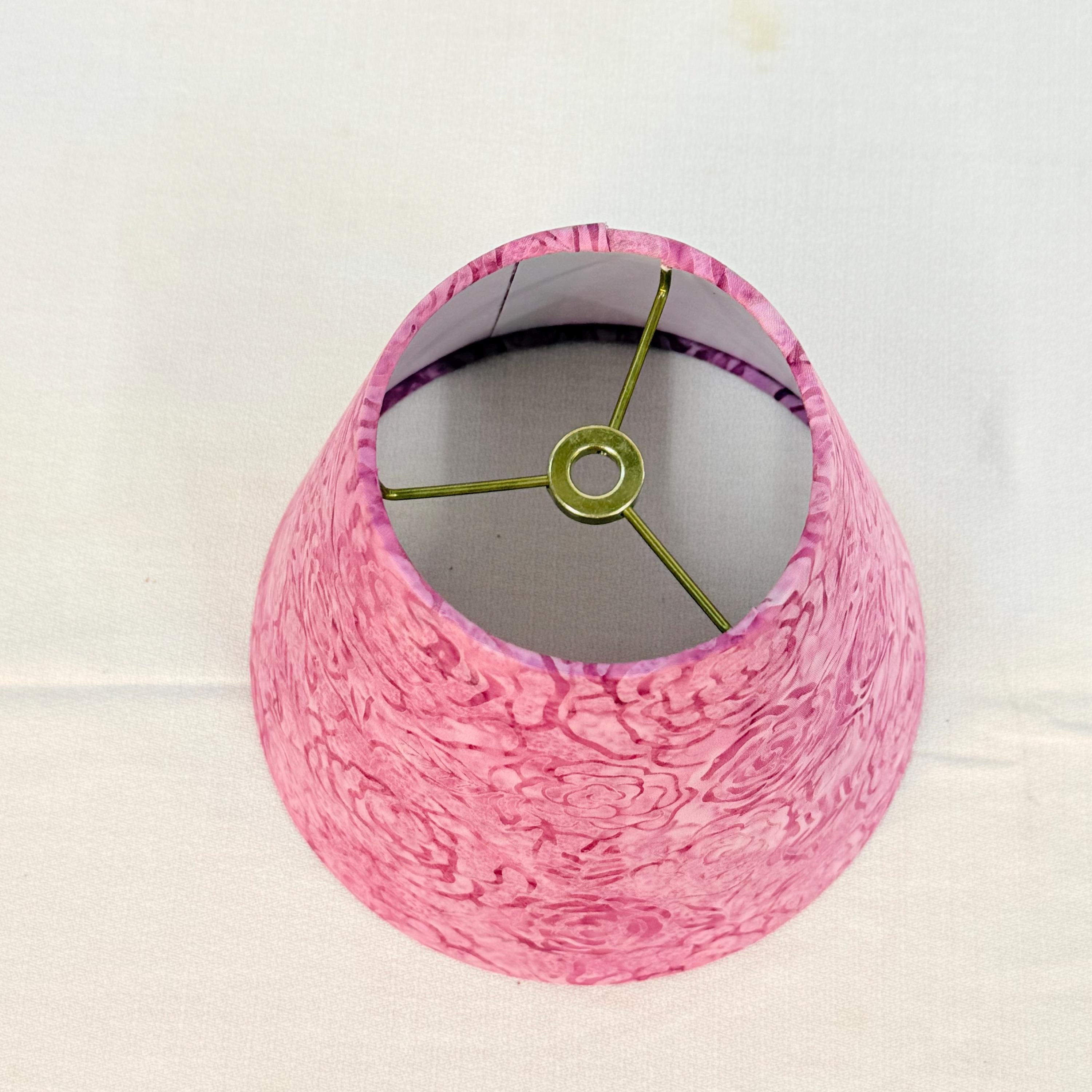 Violet Cone Lampshade in Batik Roses 8 inches