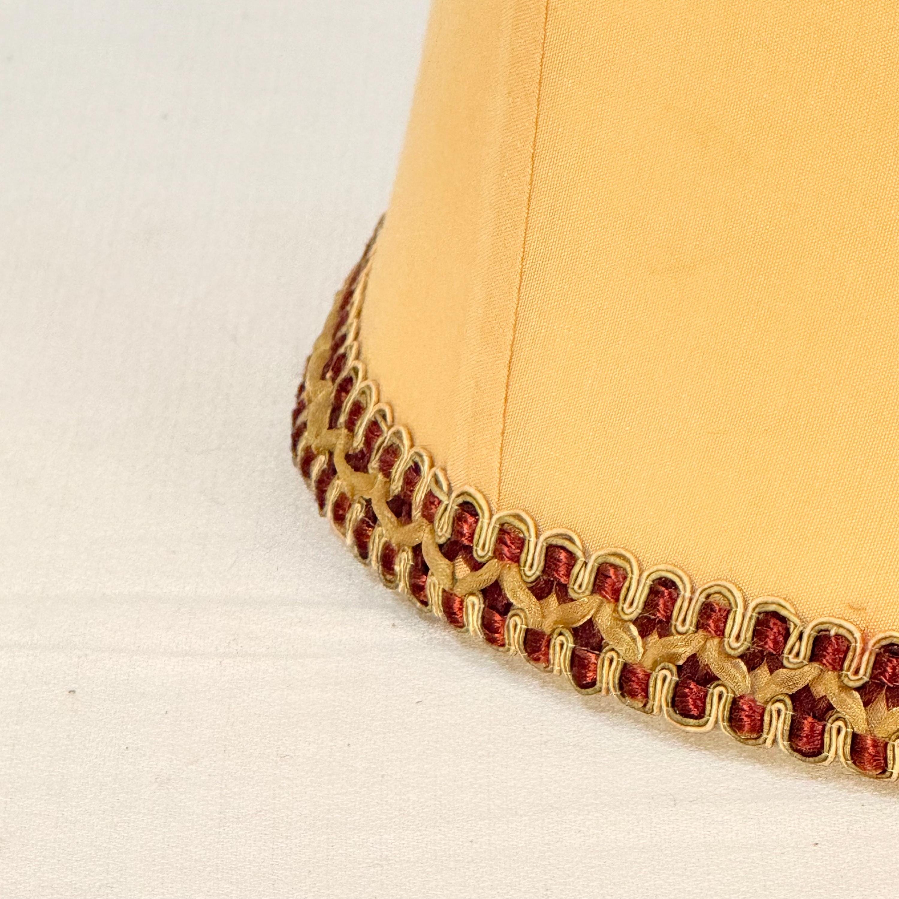 Vintage Red Trimmed Lampshade