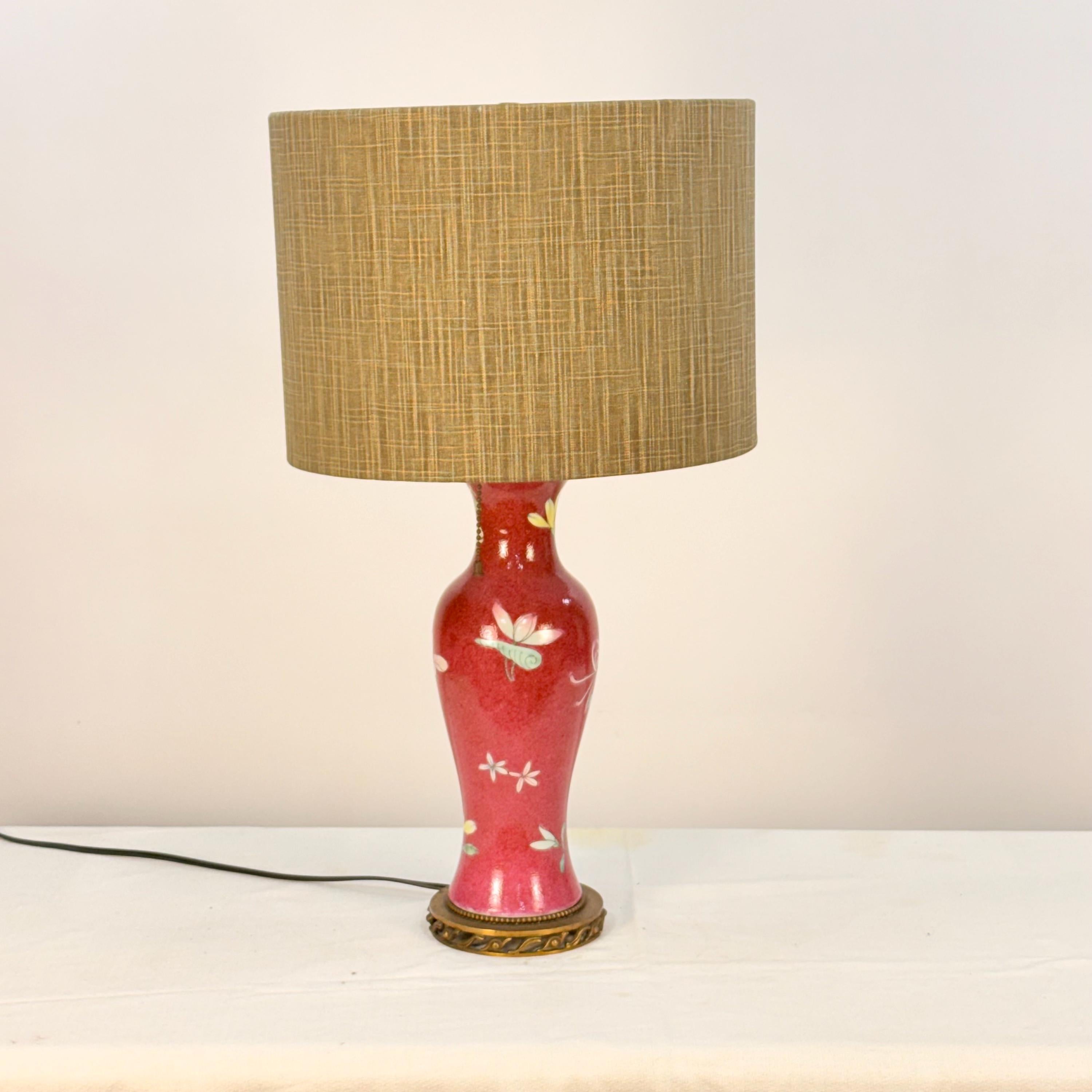 12 Inch Drum Lampshade Covered in Textured Fabric