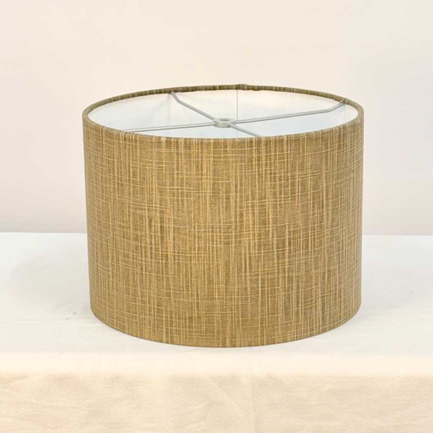 12 Inch Drum Lampshade Covered in Textured Fabric