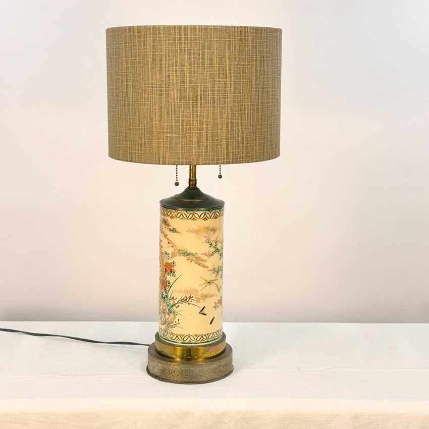 12 Inch Drum Lampshade Covered in Textured Fabric