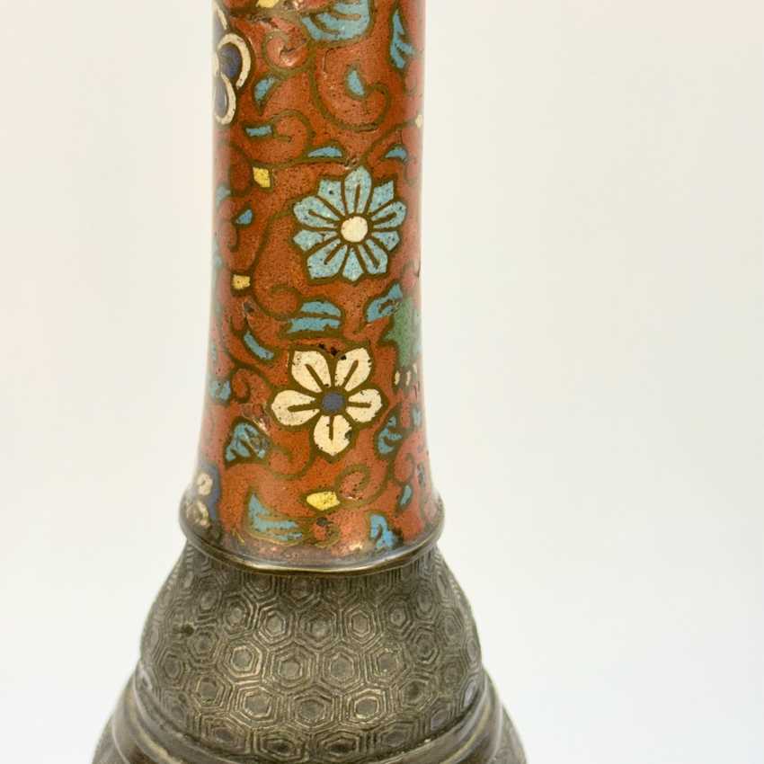 Antique Tall Champlevé Lamp