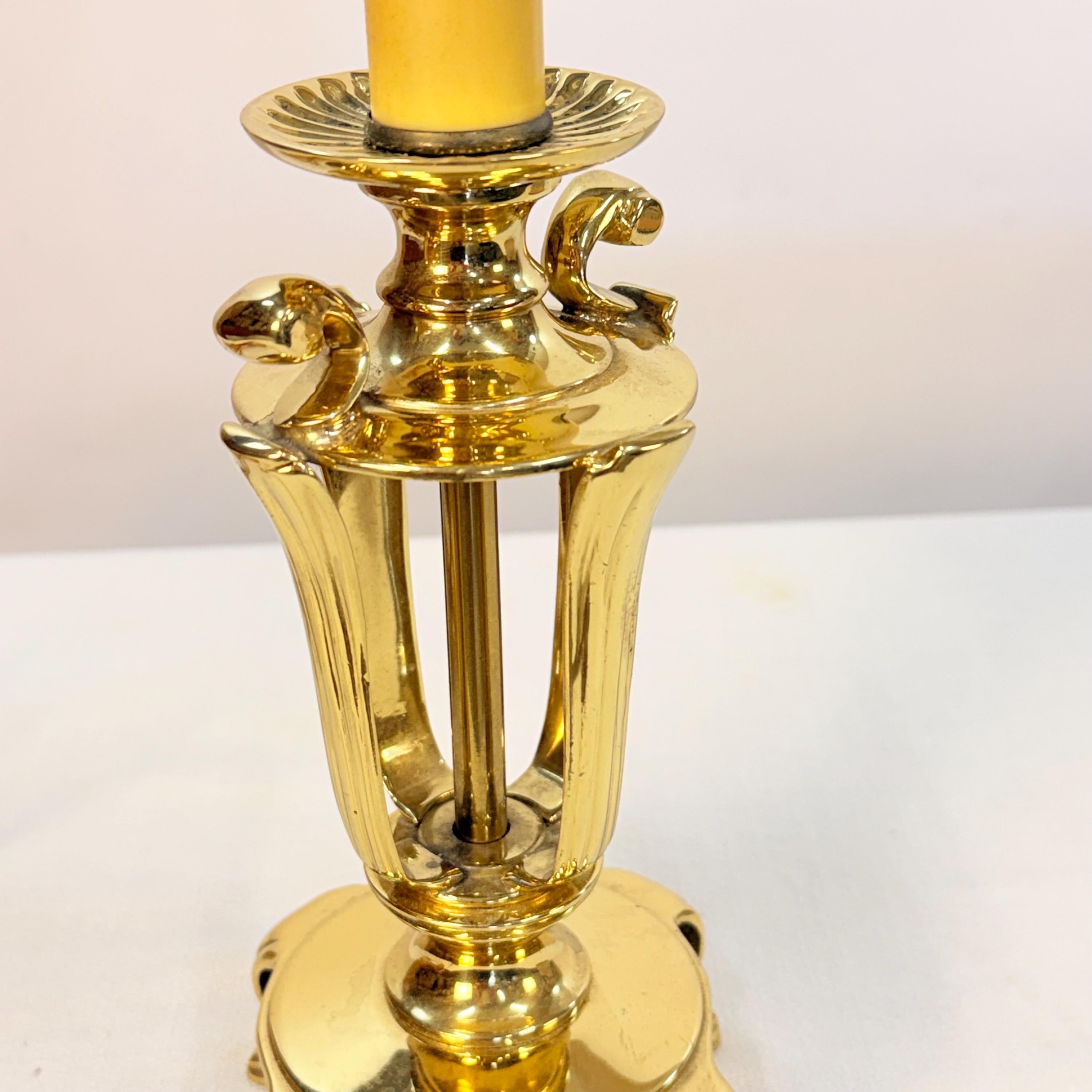 Fancy Brass Candlestick Lamp