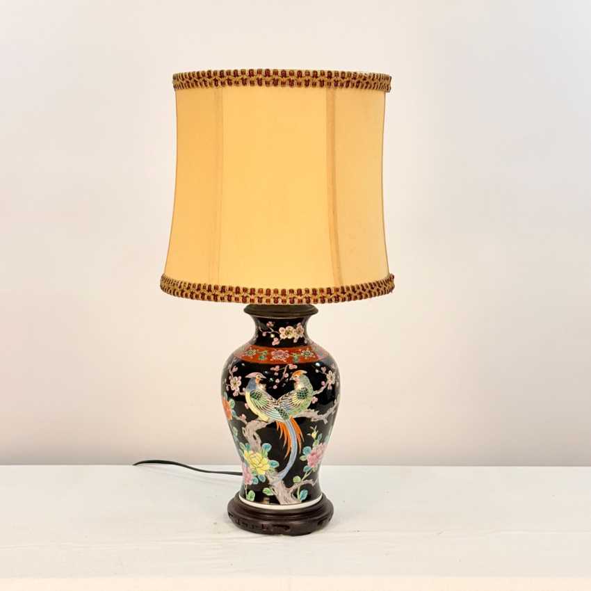 Vintage Red Trimmed Lampshade