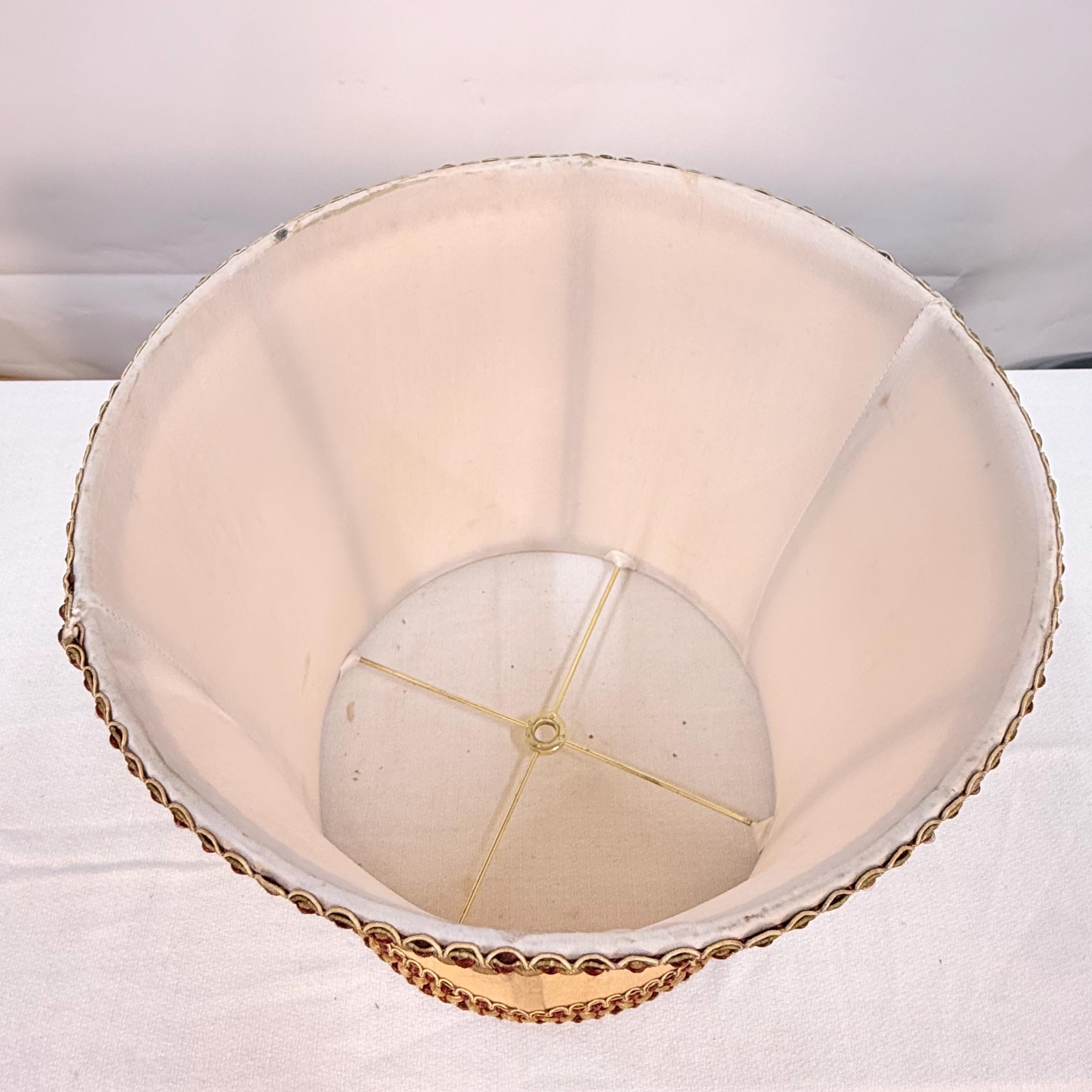 Vintage Red Trimmed Lampshade
