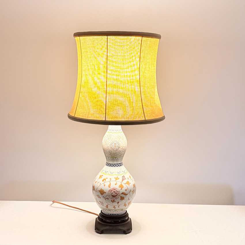 Vintage Red Trimmed Lampshade