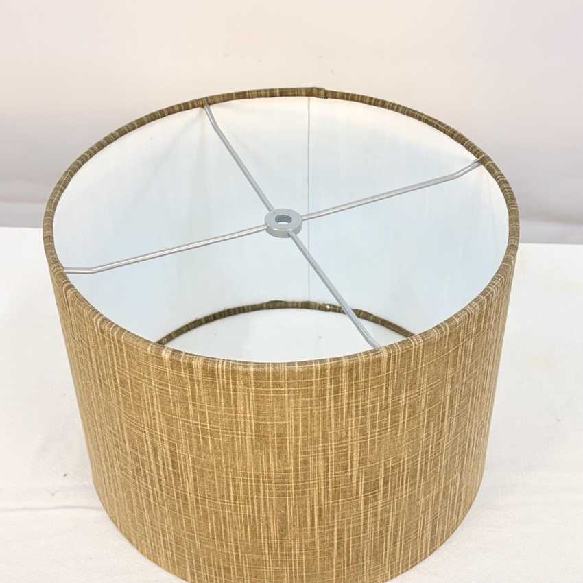 12 Inch Drum Lampshade Covered in Textured Fabric