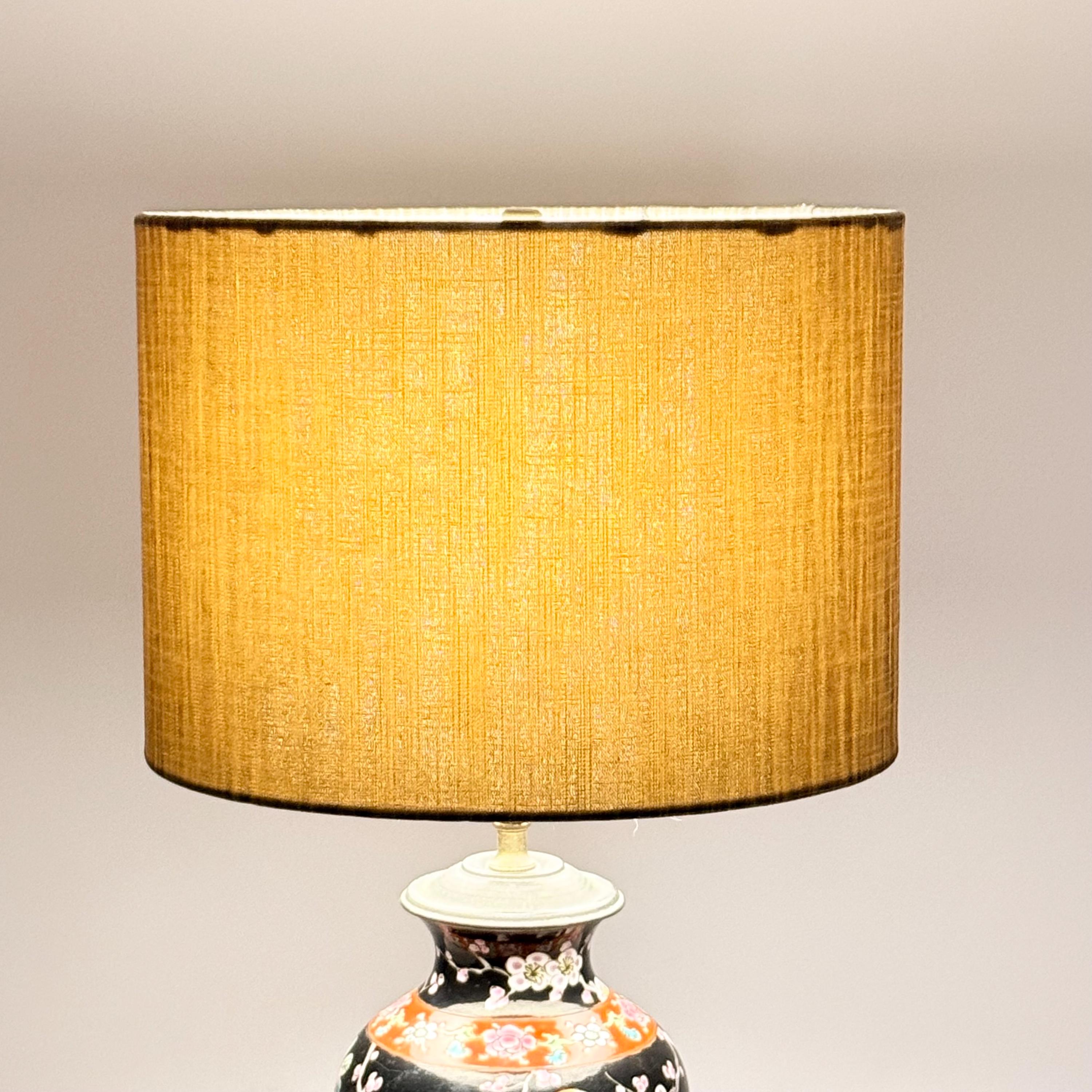 12 Inch Drum Lampshade Covered in Textured Fabric