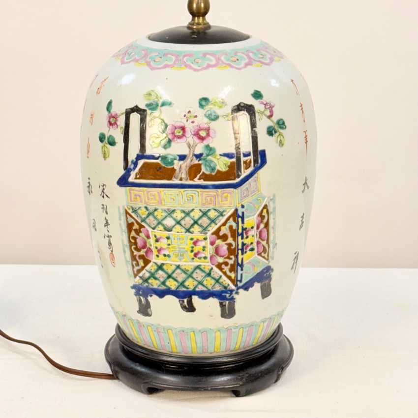 Vintage Chinoiserie Patterned Ginger Jar Lamp, Decorative Home Ginger Jar Light, Traditional Blue White Table Lamp