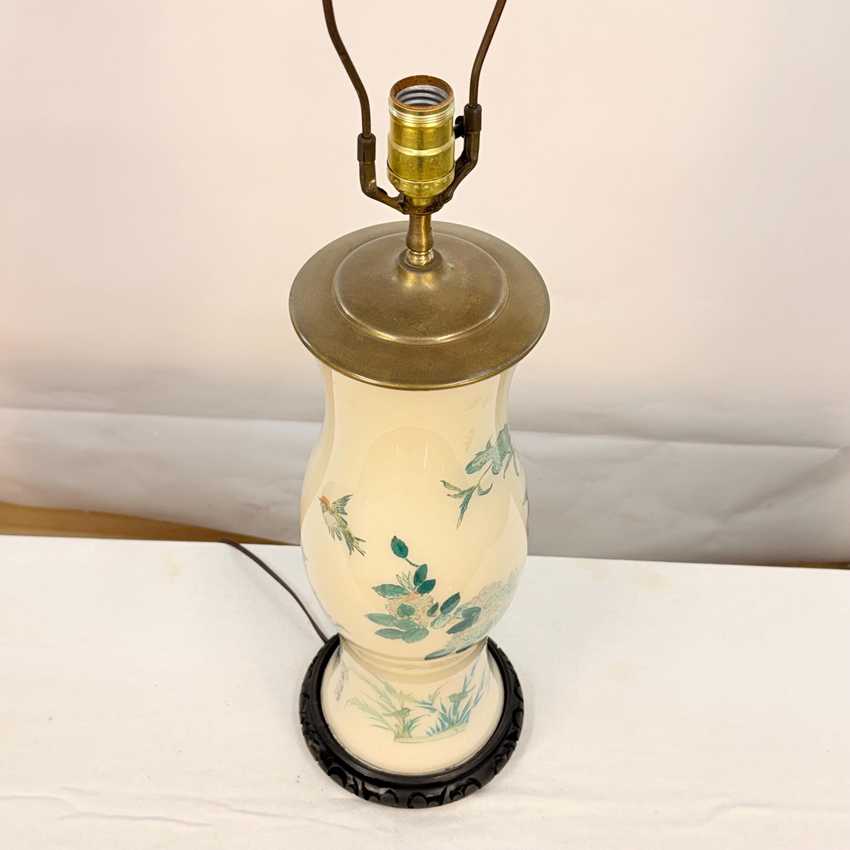 Tall Handmade Reverse Decoupage Lamp, Accent Decoupage Lamp, Vintage Floral Tall Lamp