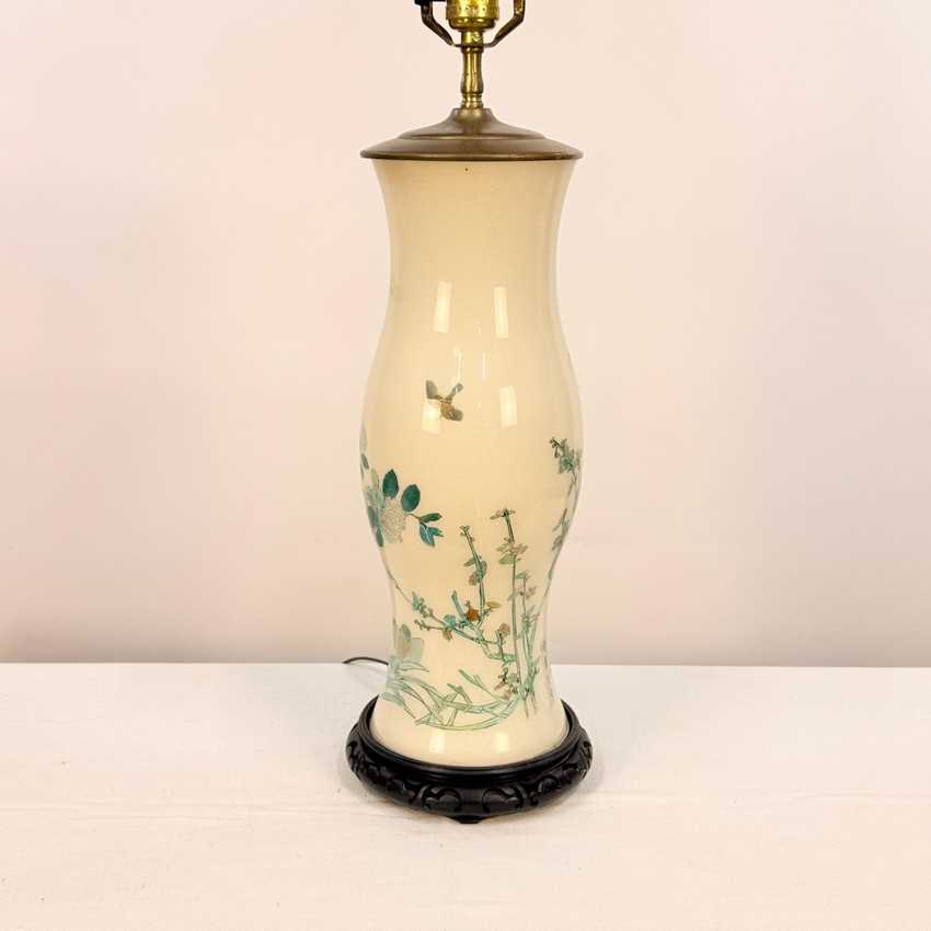 Tall Handmade Reverse Decoupage Lamp, Accent Decoupage Lamp, Vintage Floral Tall Lamp
