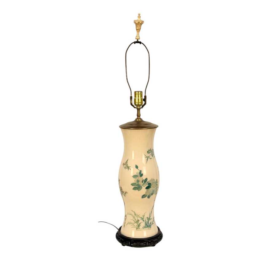 Tall Handmade Reverse Decoupage Lamp, Accent Decoupage Lamp, Vintage Floral Tall Lamp