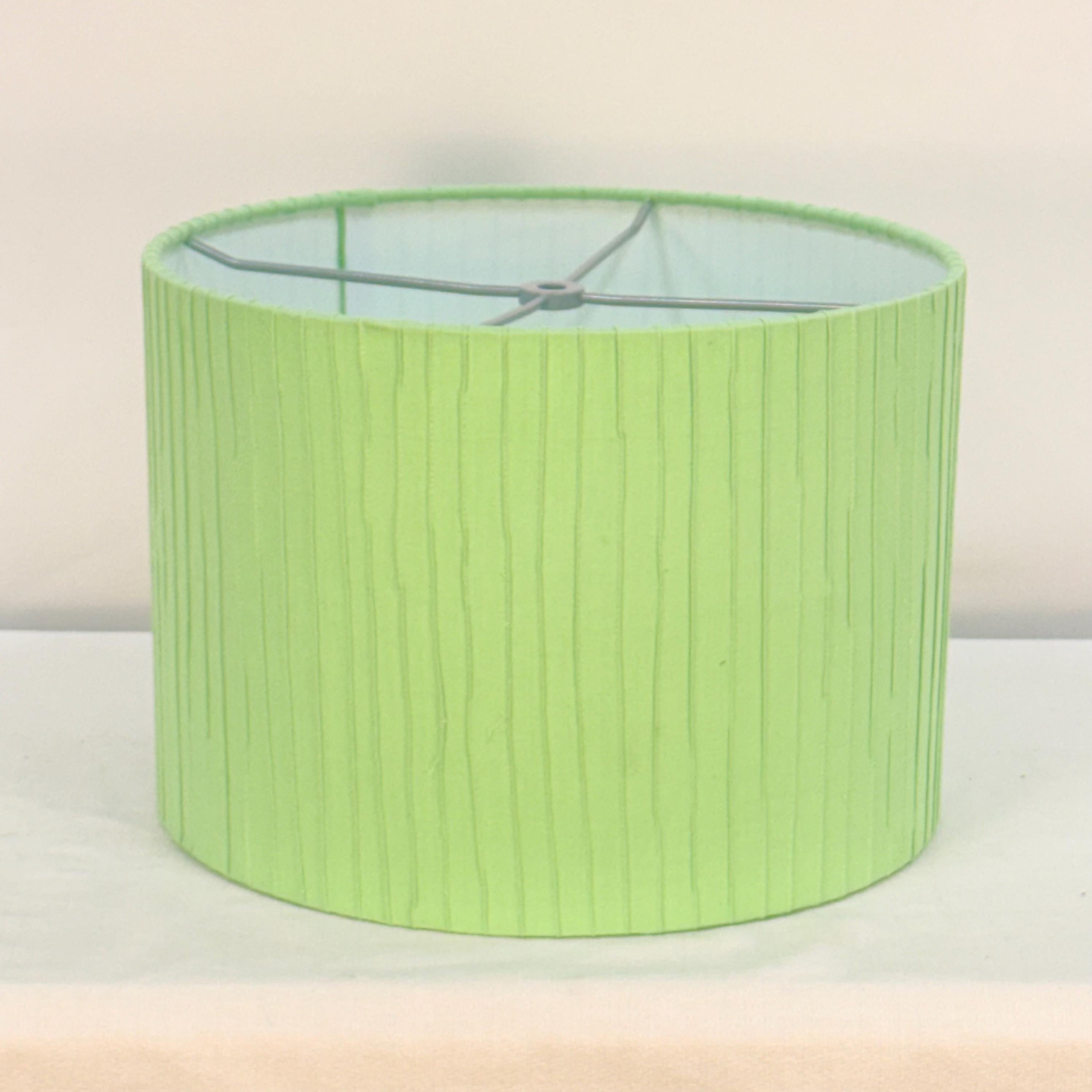 12 inch Drum Lampshade, Green Pintuck | Custom Sizes Available