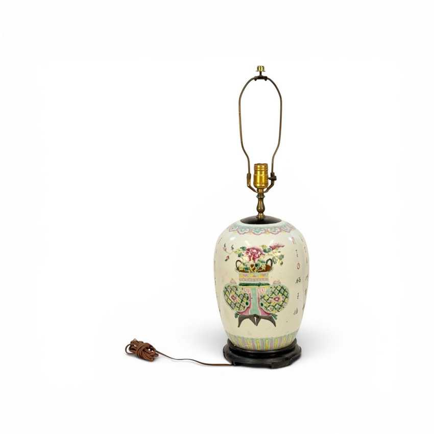Vintage Chinoiserie Patterned Ginger Jar Lamp, Decorative Home Ginger Jar Light, Traditional Blue White Table Lamp
