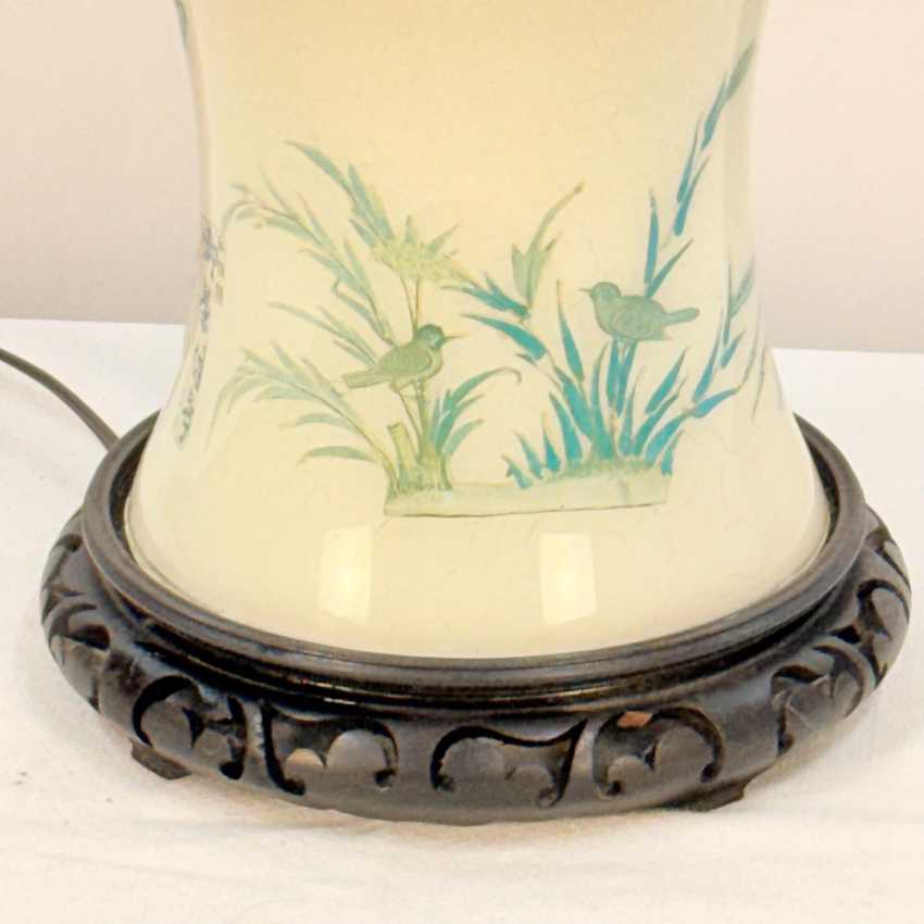 Tall Handmade Reverse Decoupage Lamp, Accent Decoupage Lamp, Vintage Floral Tall Lamp