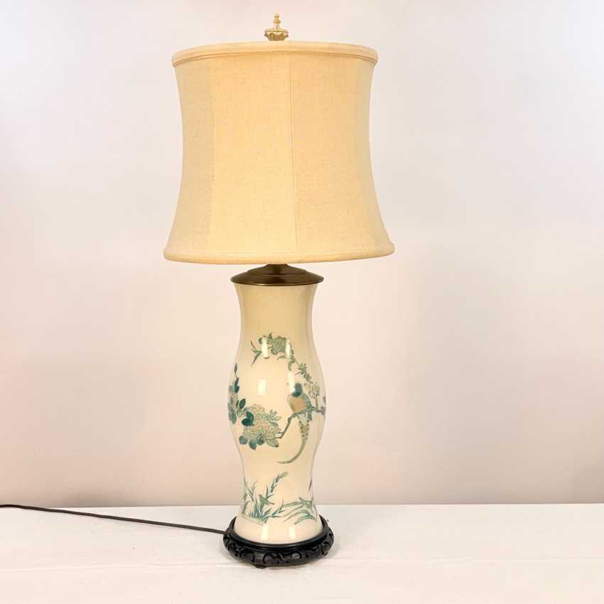 Tall Handmade Reverse Decoupage Lamp, Accent Decoupage Lamp, Vintage Floral Tall Lamp