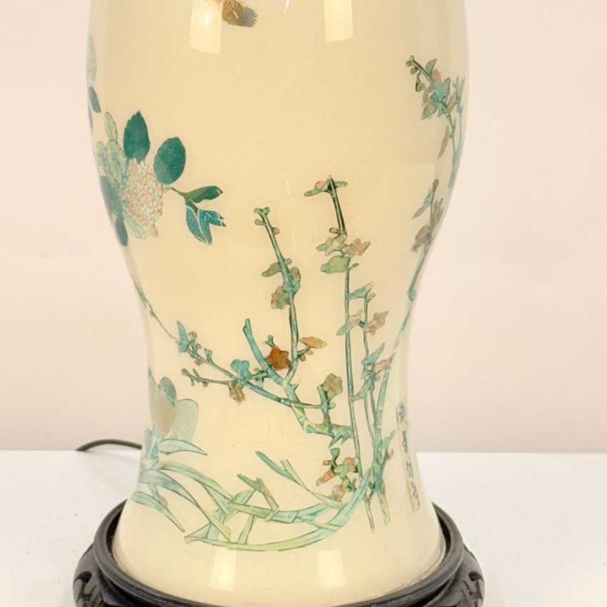 Tall Handmade Reverse Decoupage Lamp, Accent Decoupage Lamp, Vintage Floral Tall Lamp
