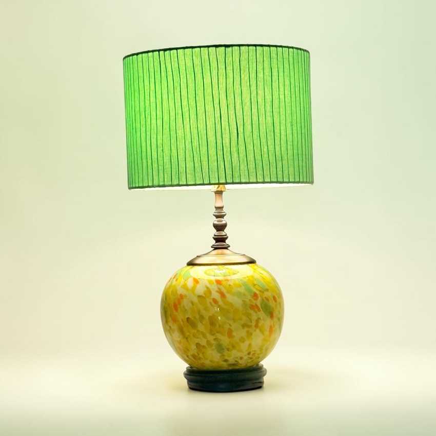 12 inch Drum Lampshade, Green Pintuck | Custom Sizes Available