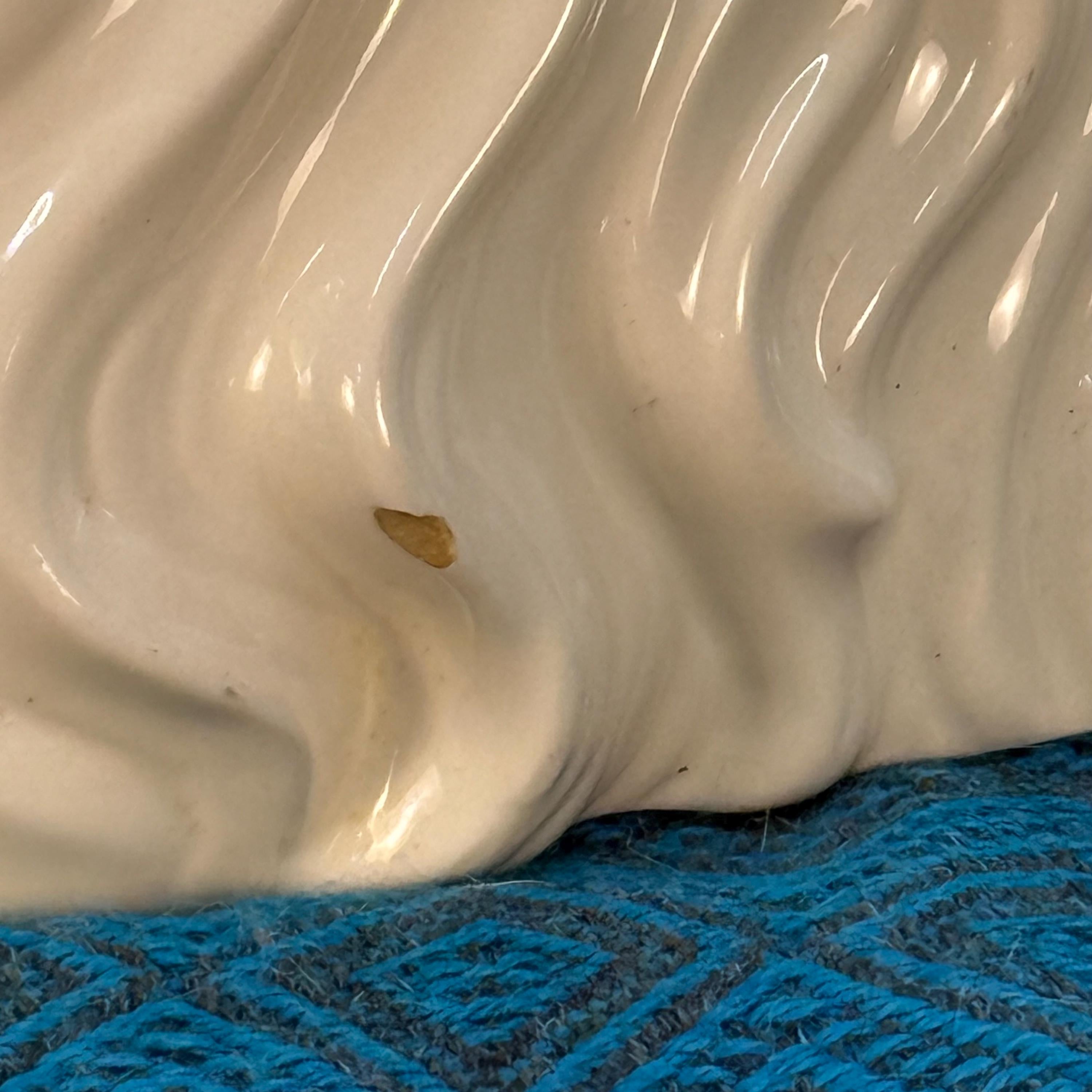 Life Size Vintage White Ceramic Cat