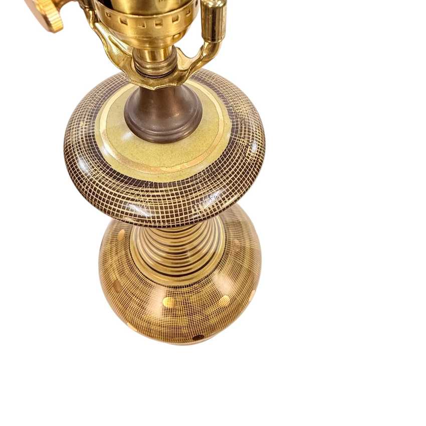 Vintage Gold Green Table Lamp, Mcm Elegant Mcm Lamp, Unique Retro Vintage Lamp