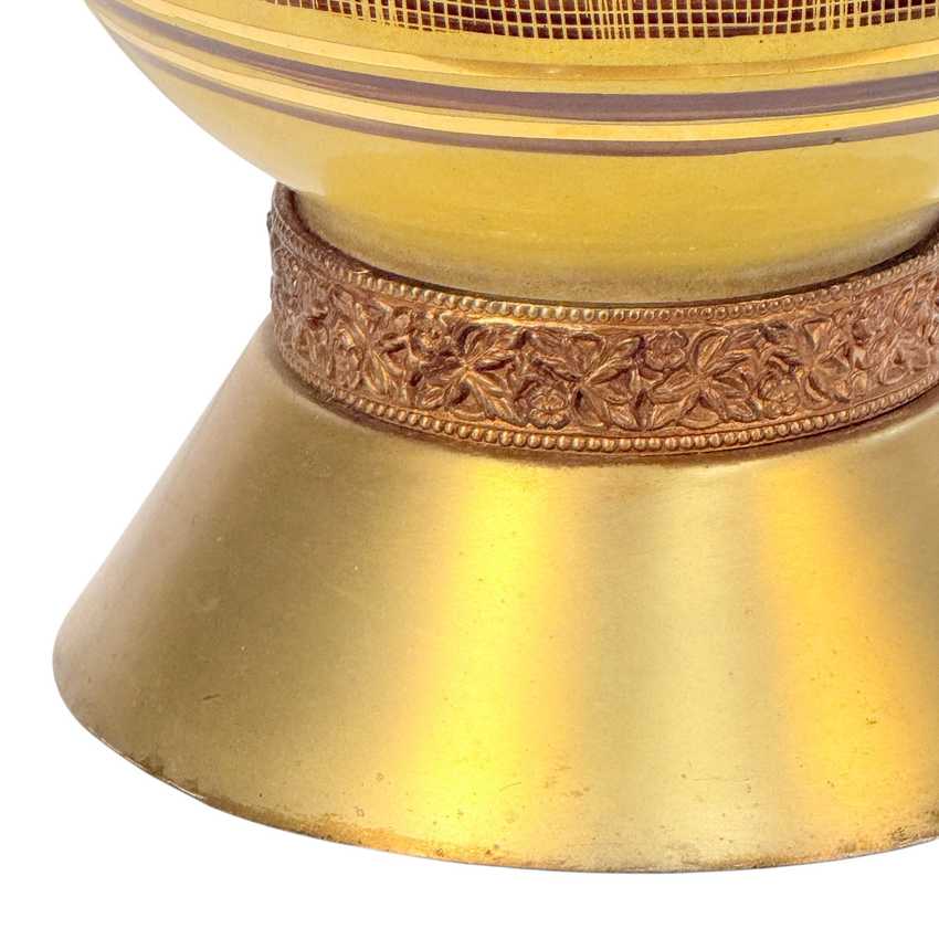 Vintage Gold Green Table Lamp, Mcm Elegant Mcm Lamp, Unique Retro Vintage Lamp
