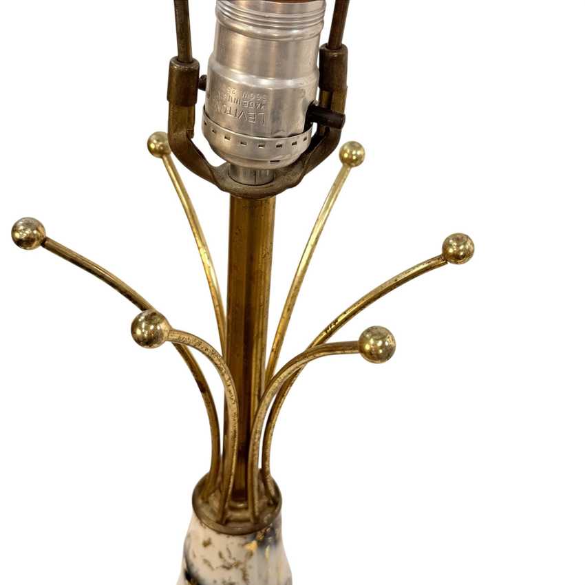 Atomic Swirl Lamp Pair, Mid Century Decorative Table Lamp Pair, Retro Space Age Atomic Lighting Pair, Fiberglass Shades