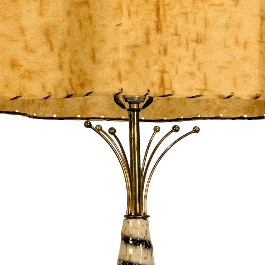 Atomic Swirl Lamp Pair, Mid Century Decorative Table Lamp Pair, Retro Space Age Atomic Lighting Pair, Fiberglass Shades