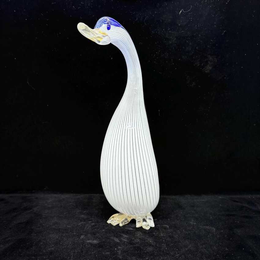 Handmade Murano Glass Duck, Italian Vibrant Glass Duck Figurine, Collectible Colorful Murano Duck Statue