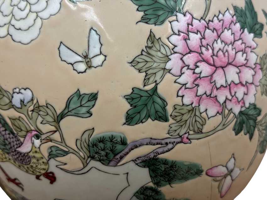 Vintage Ginger Jar Lamp | Hand Painted Chinoiserie Table Lamp | Traditional Floral Accent Lamp