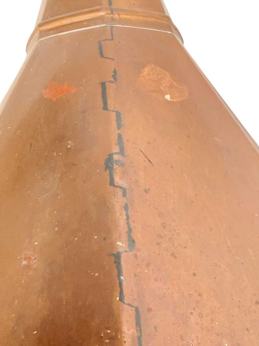 Antique Octagonal Copper and Brass Pagoda Form Lidded Coal or Kindling Bin | Large Copper Vessel