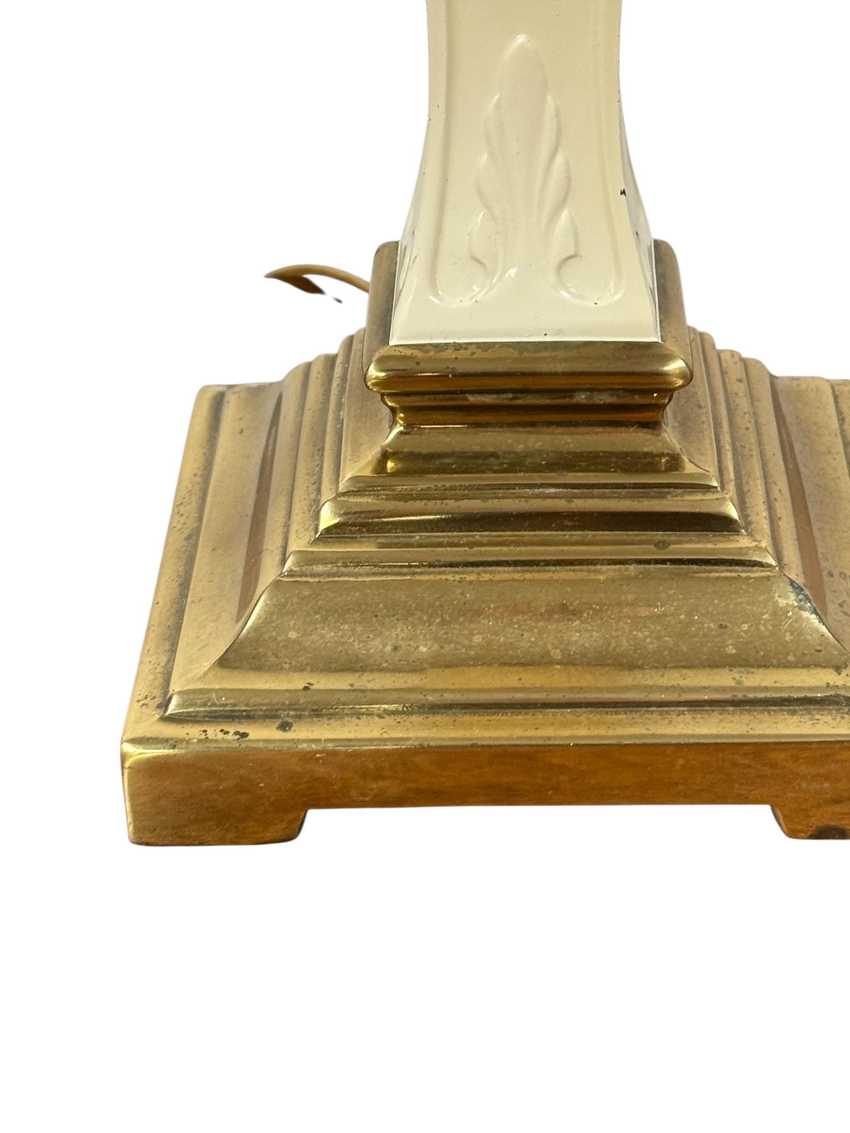 Vintage Brass Enamel Lamp, Mid Century Brass Desk Lamp, Decorative Stylish Vintage Lamp