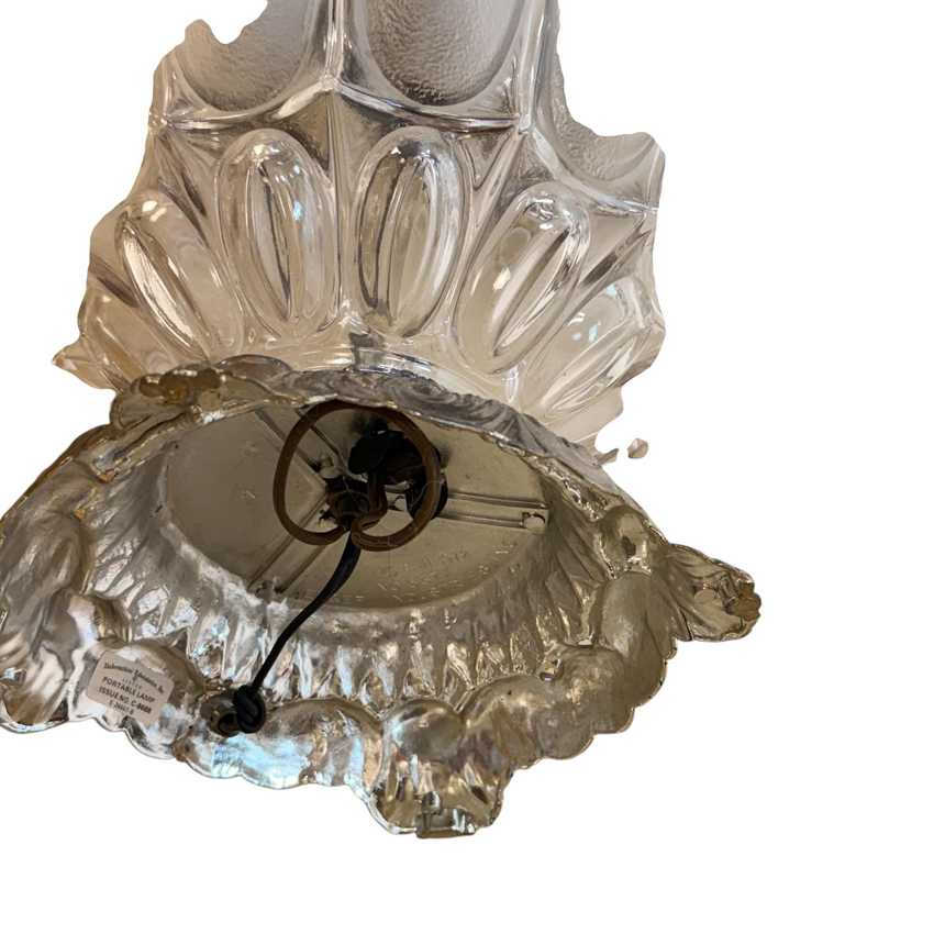 Vintage Silver Frosted Glass Lamp, Weighted Table Lamp, Hollywood Regency Desk Lamp