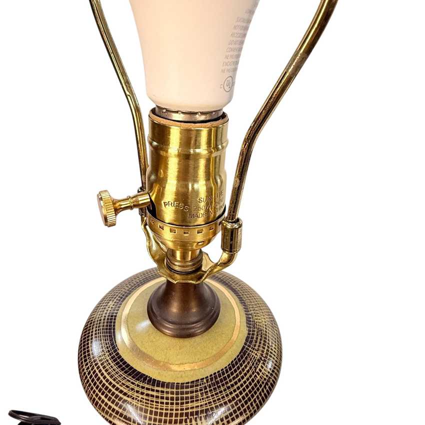 Vintage Gold Green Table Lamp, Mcm Elegant Mcm Lamp, Unique Retro Vintage Lamp
