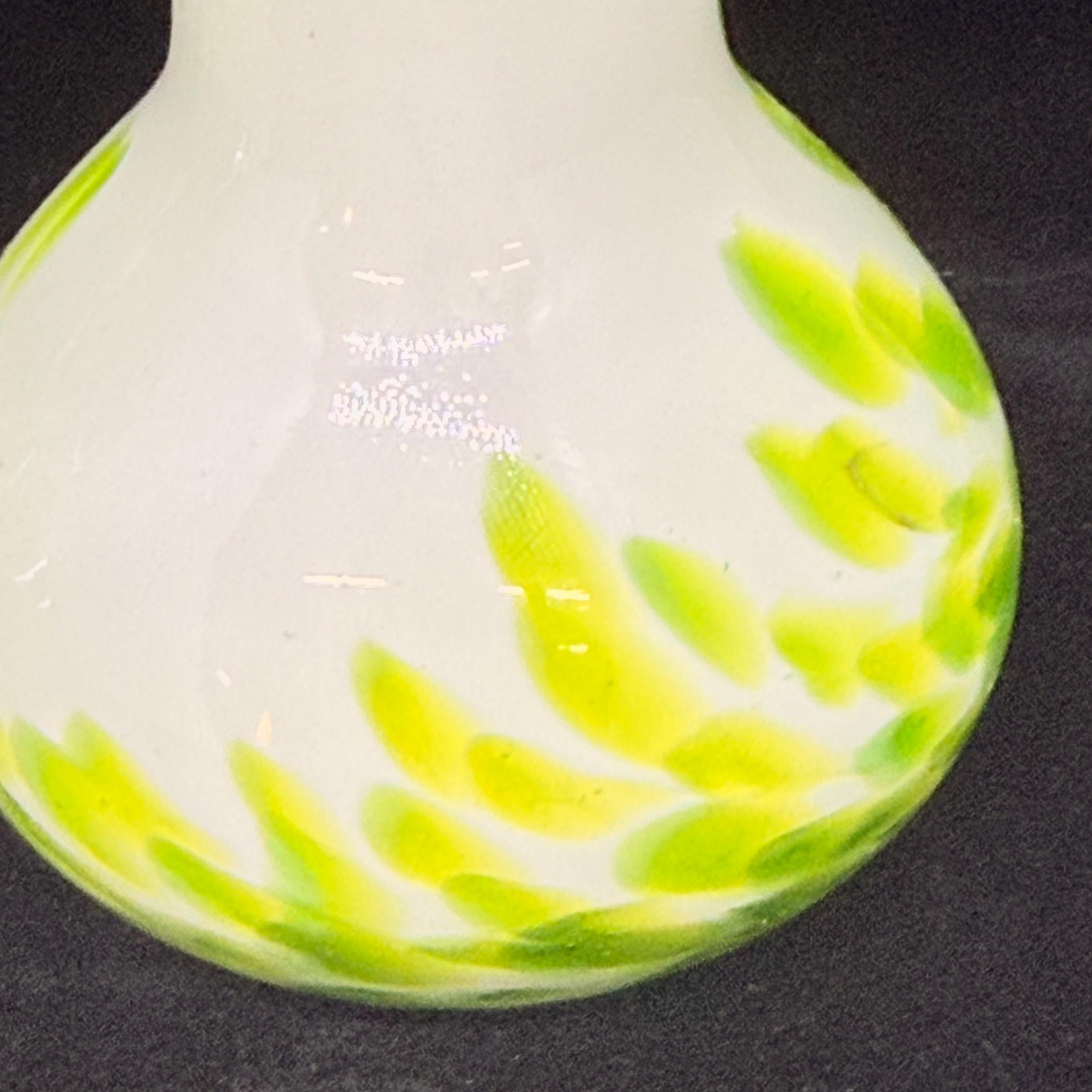 Small Art Glass Czech Vase Pair | Vintage Cottagecore Shelf Home Decor | Art Glass Vases