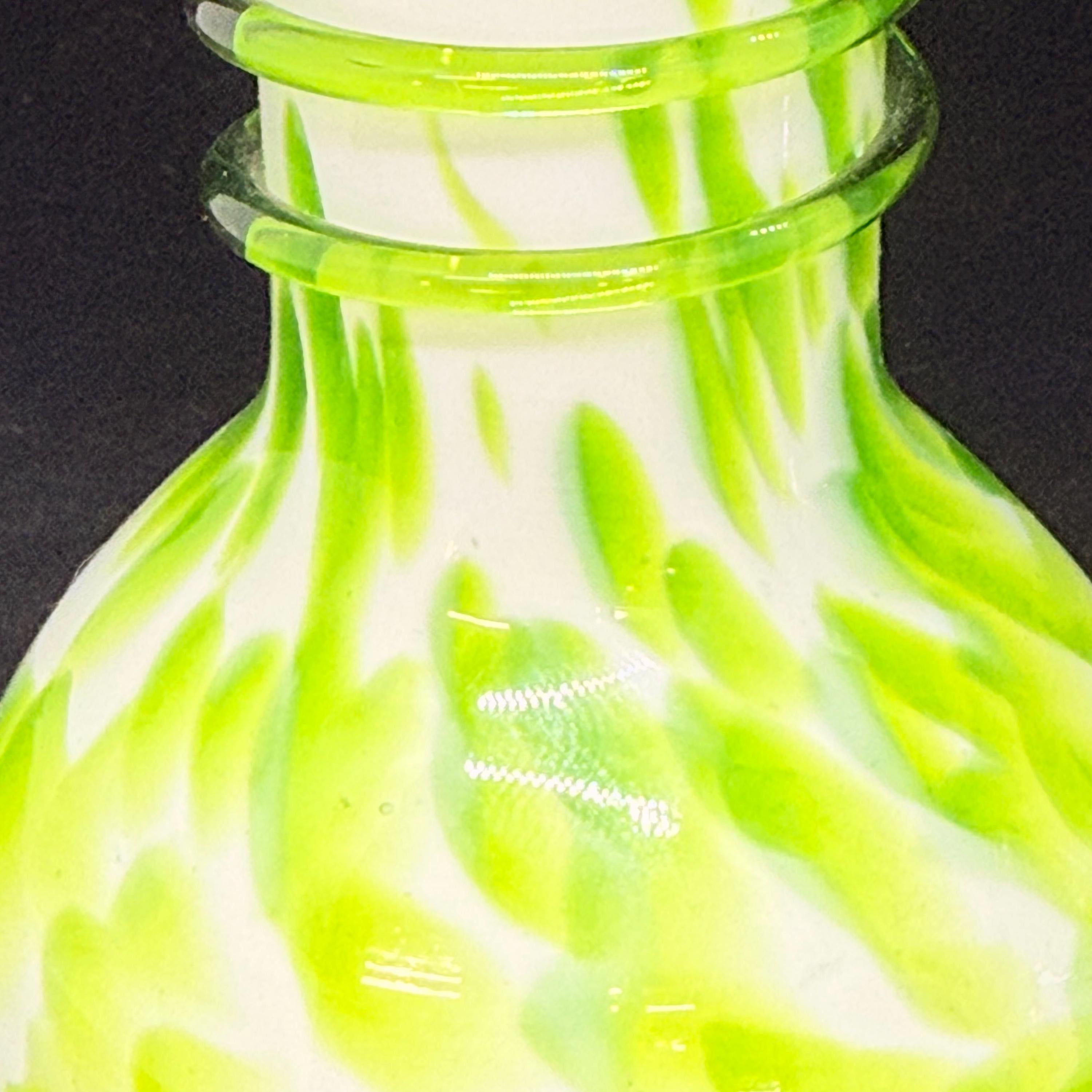 Small Art Glass Czech Vase Pair | Vintage Cottagecore Shelf Home Decor | Art Glass Vases