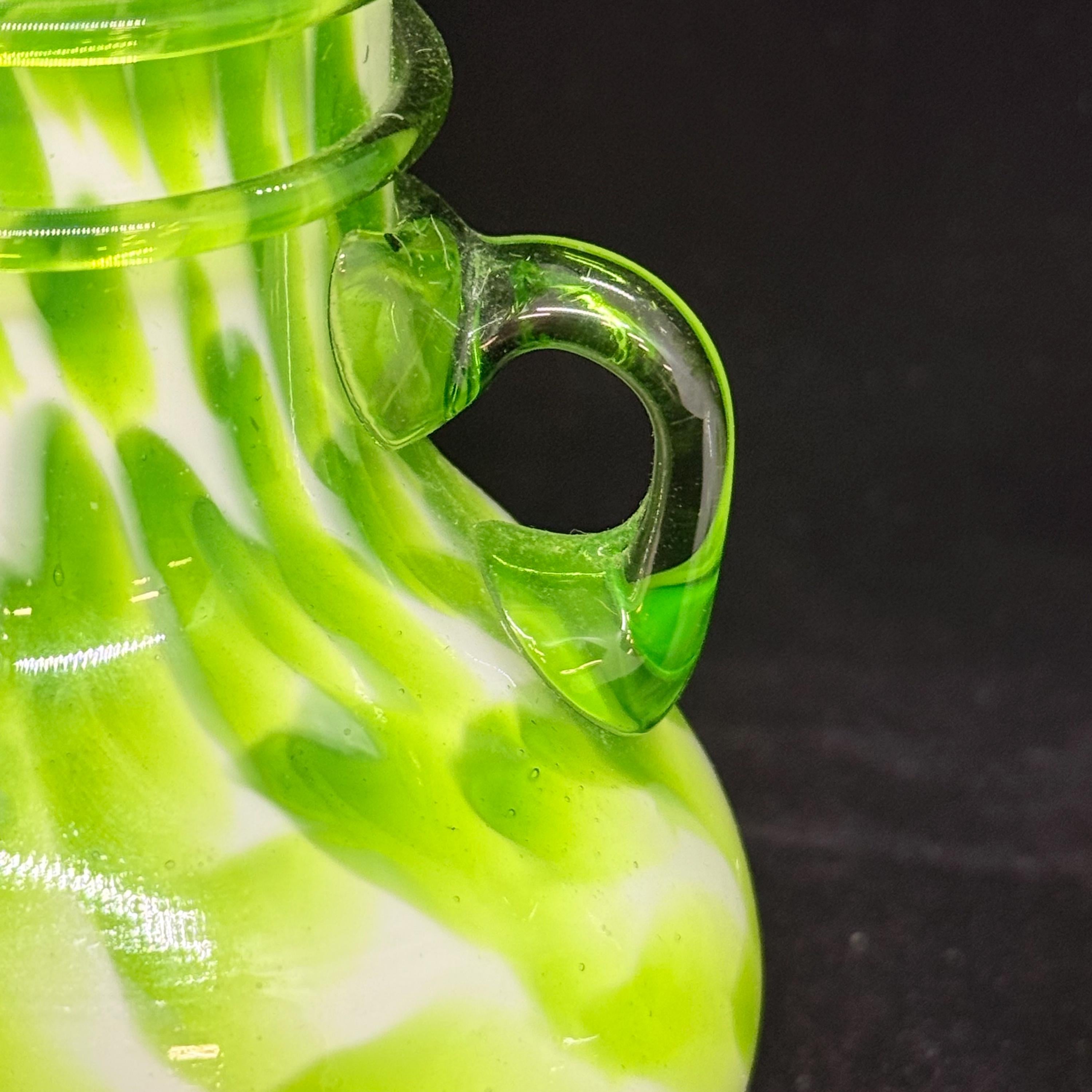 Small Art Glass Czech Vase Pair | Vintage Cottagecore Shelf Home Decor | Art Glass Vases