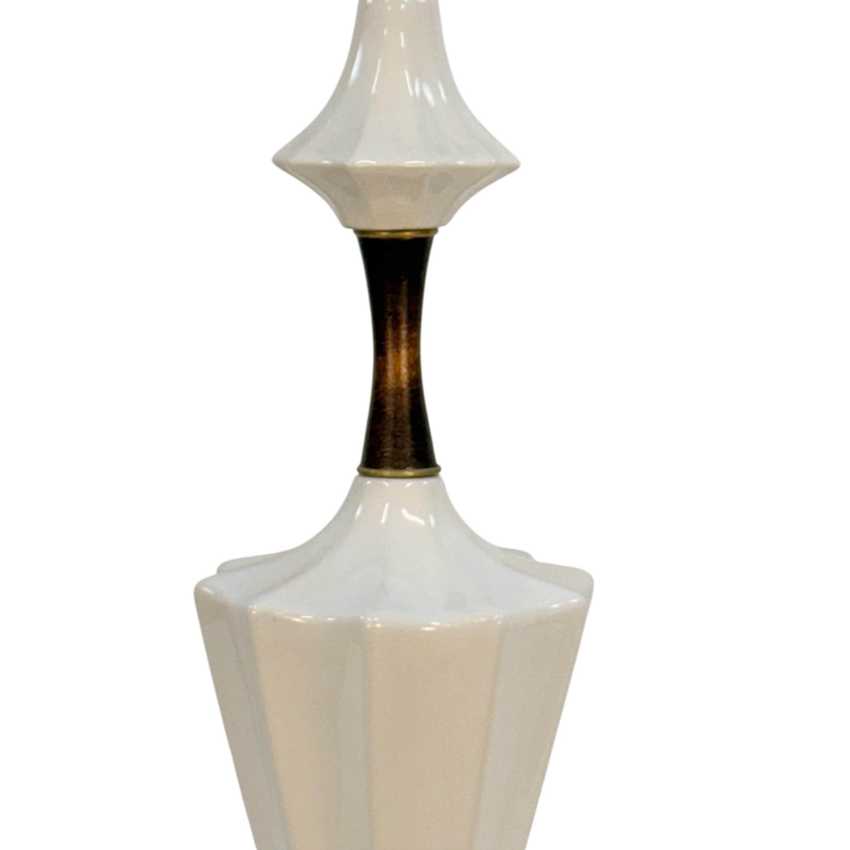 White Ceramic Tall MCM Lamp, Mid Century Home Decor, Danish Sculptural Housewarming Gift