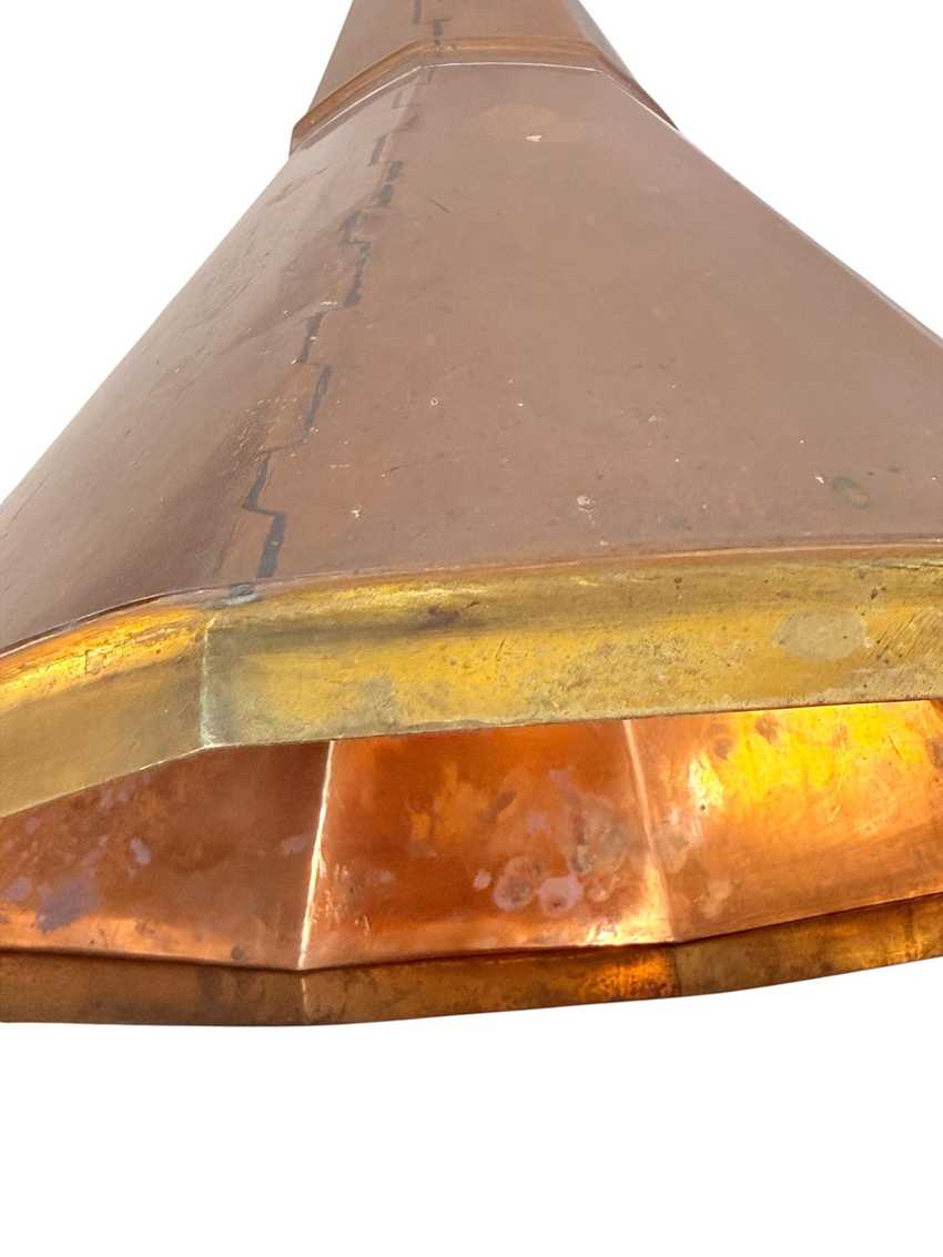 Antique Octagonal Copper and Brass Pagoda Form Lidded Coal or Kindling Bin | Large Copper Vessel
