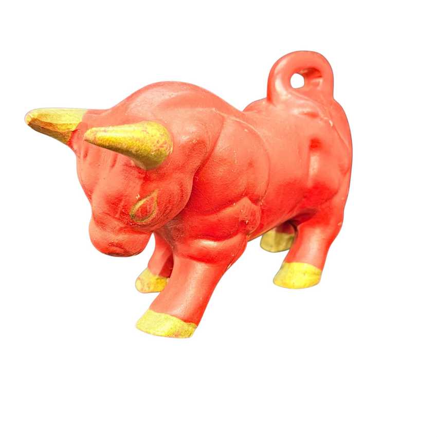 Red Ceramic Bull, Retro Red Bull, Mcm Collectible Red Bull