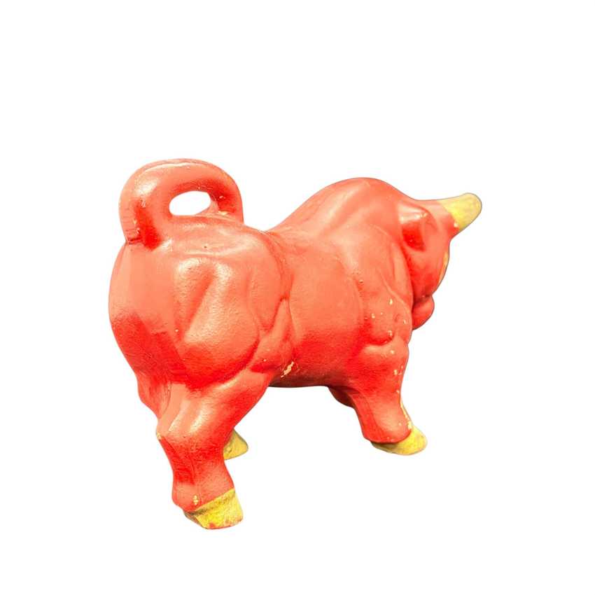 Red Ceramic Bull, Retro Red Bull, Mcm Collectible Red Bull