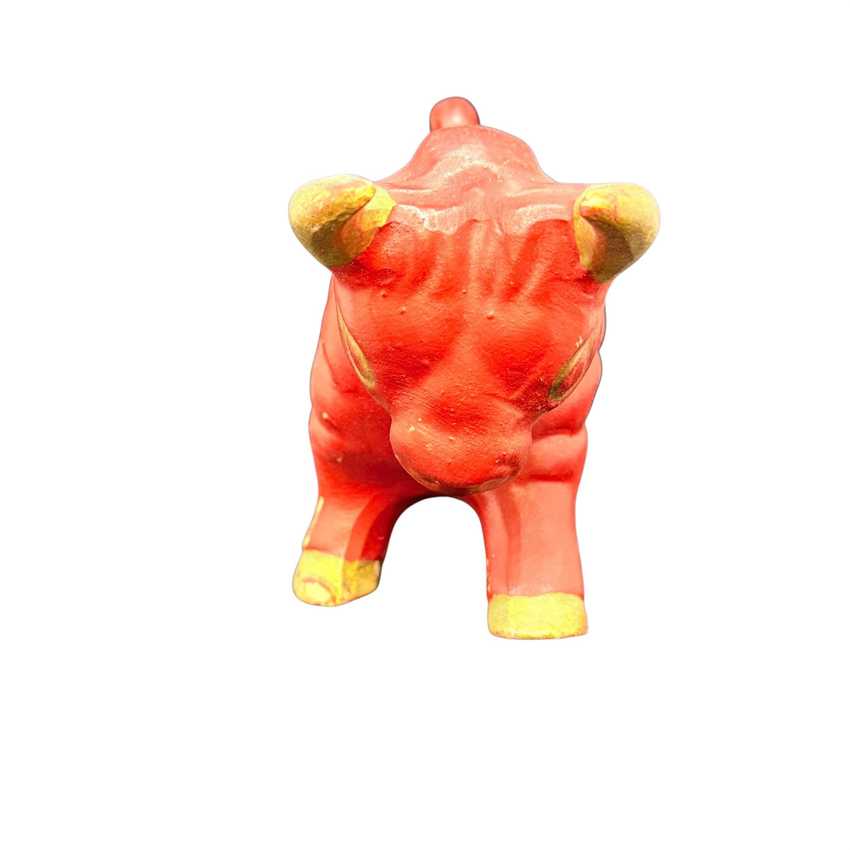 Red Ceramic Bull, Retro Red Bull, Mcm Collectible Red Bull