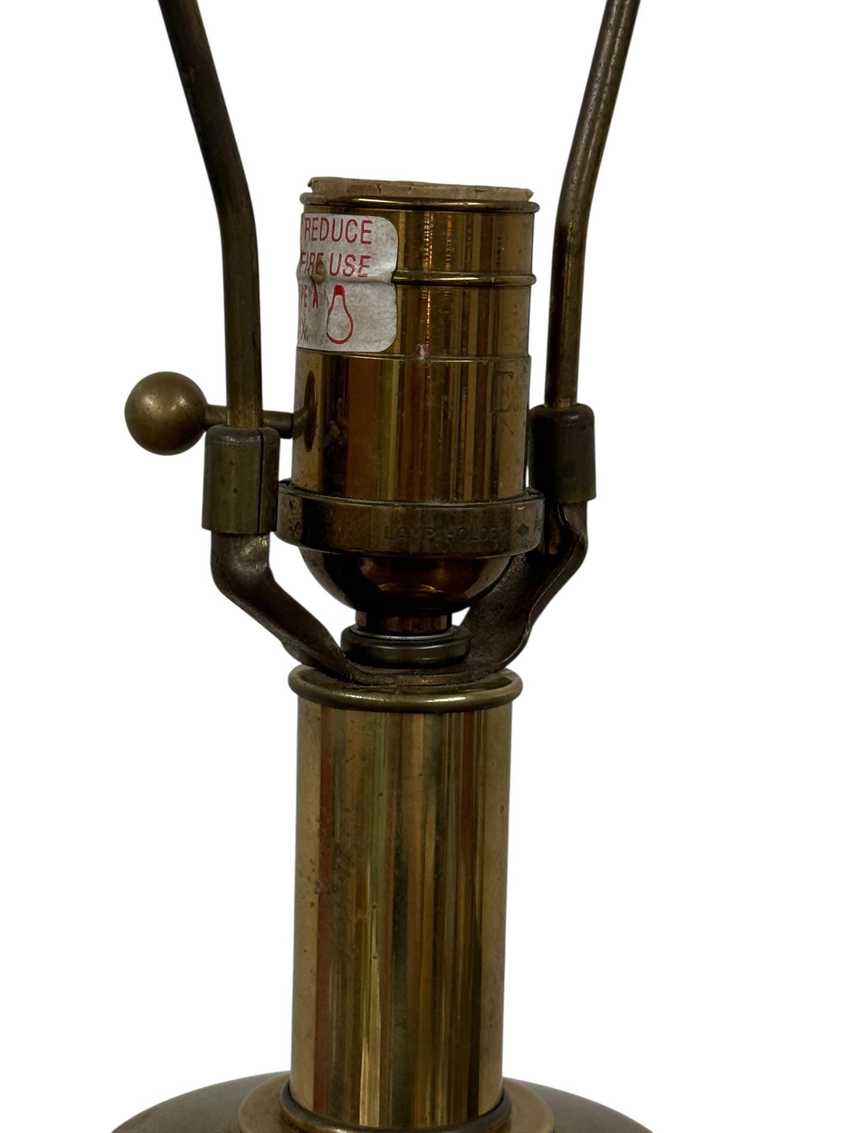 Vintage Brass Enamel Lamp, Mid Century Brass Desk Lamp, Decorative Stylish Vintage Lamp