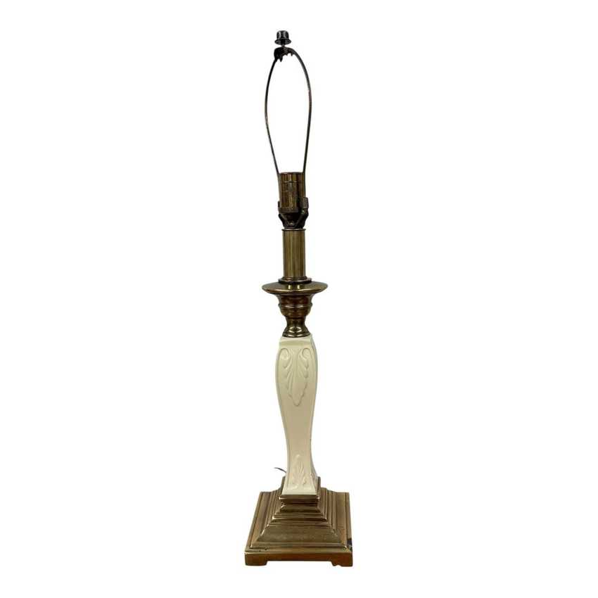 Vintage Brass Enamel Lamp, Mid Century Brass Desk Lamp, Decorative Stylish Vintage Lamp