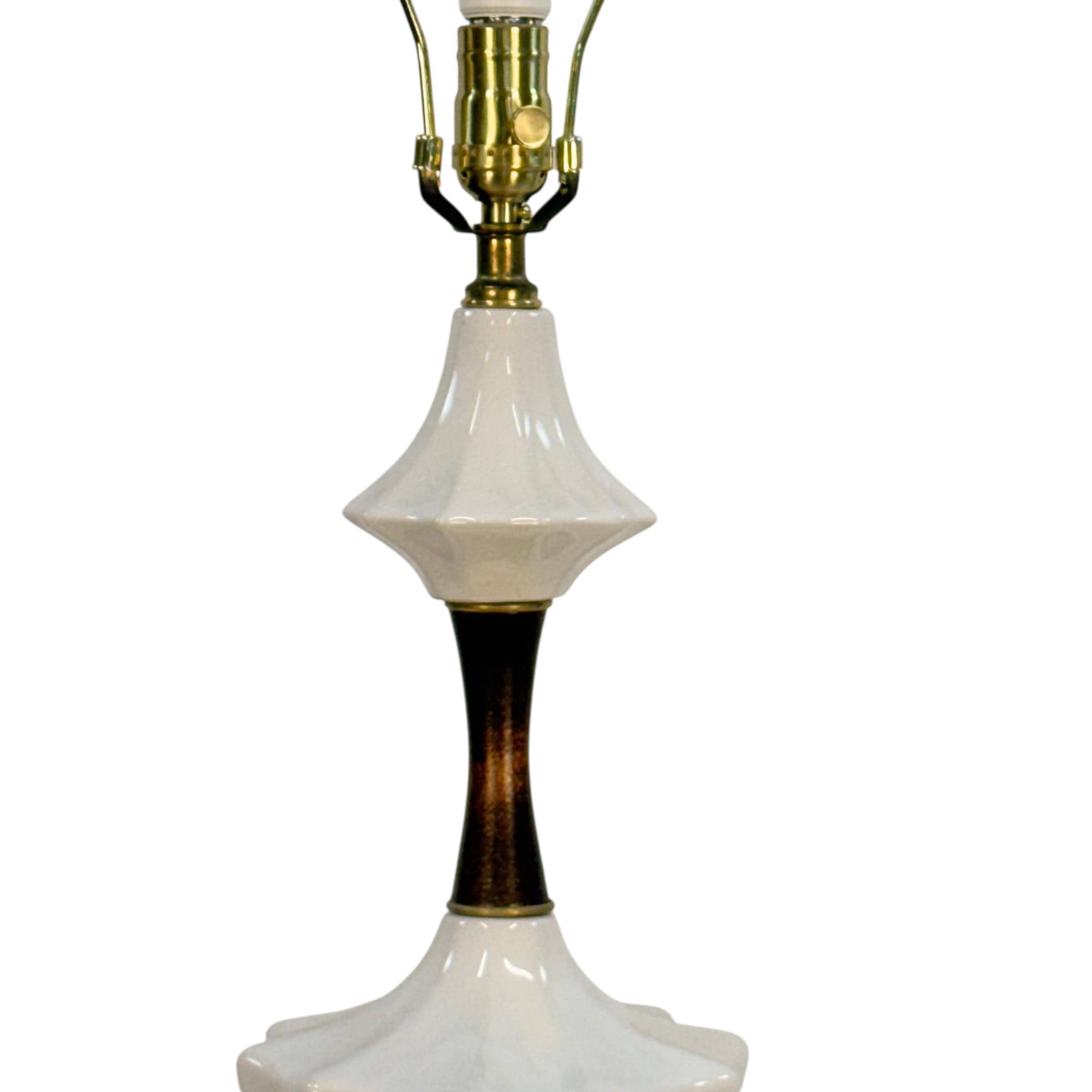 White Ceramic Tall MCM Lamp, Mid Century Home Decor, Danish Sculptural Housewarming Gift
