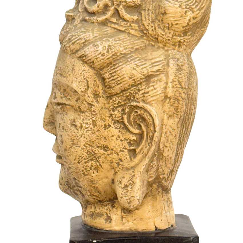 James Mont Ceramic Vintage Tara Buddha Head Lamp, Figural Home Decor Lamp, Mid Century Asian Vintage Buddha