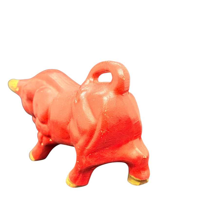 Red Ceramic Bull, Retro Red Bull, Mcm Collectible Red Bull