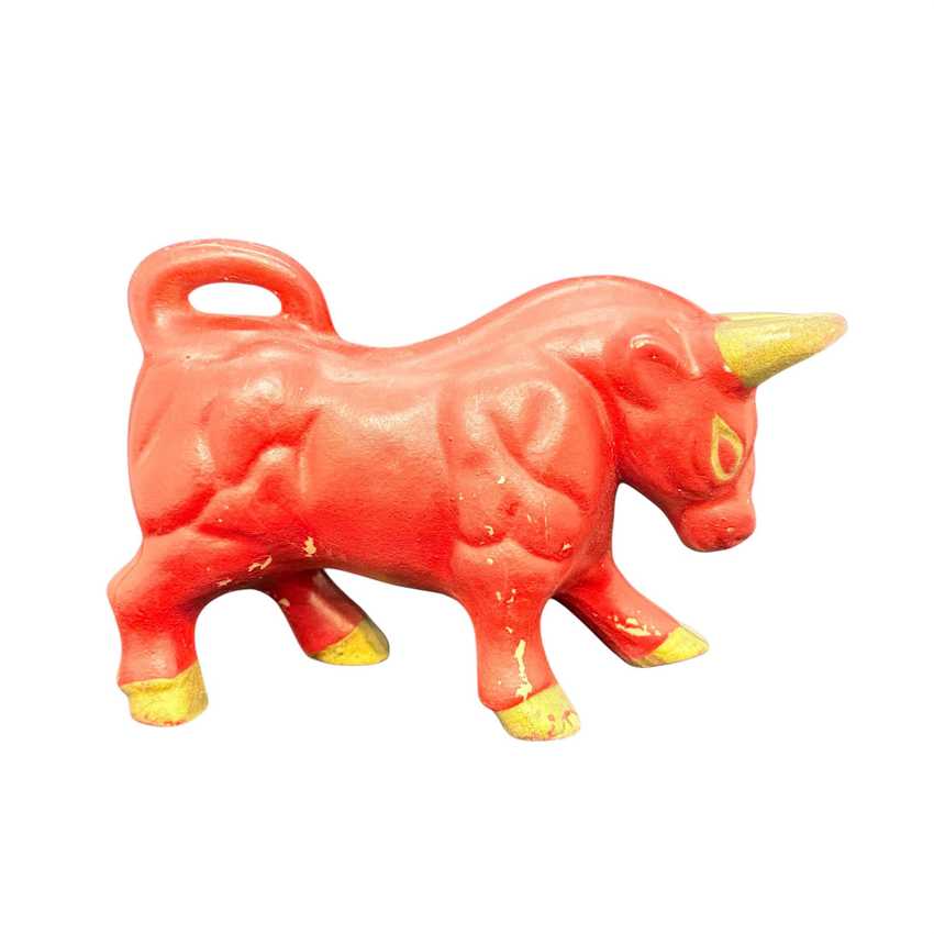 Red Ceramic Bull, Retro Red Bull, Mcm Collectible Red Bull