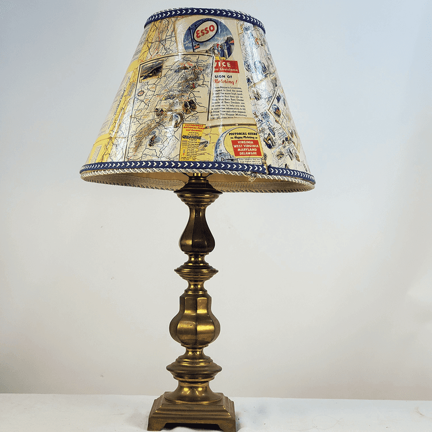 Solid Heavy Brass Column Table Lamp | Vintage 3-Way Traditional Baluster Light | Classic Ornate Footed Pedestal Base Curio Lamp
