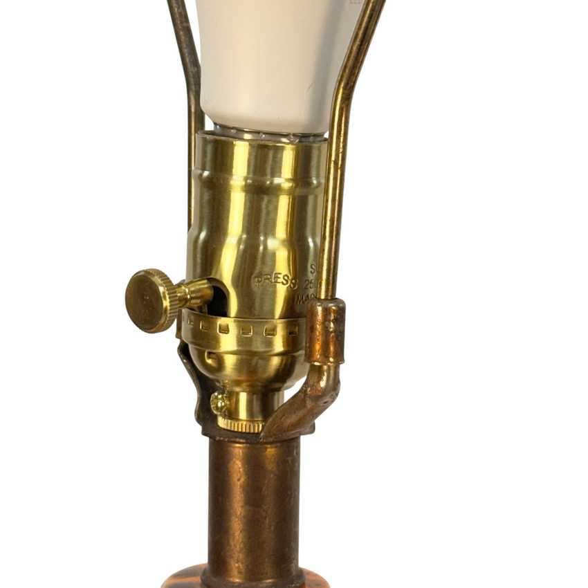 MCM Orange Ceramic Lamp, Mid Century Table Lamp, Vintage Retro Accent Lamp